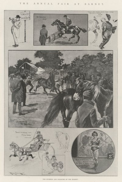 De jaarlijkse kermis in Barnet door Ralph Cleaver